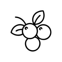 cranberry icon, fruits vector icon - simple vector illustration of a cranberry, in a simple and clean style, suitable for food and health themes. fruits flat illustration.