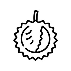 durian icon, fruits vector icon - simple vector illustration of a durian, in a simple and clean style, suitable for food and health themes. fruits flat illustration.