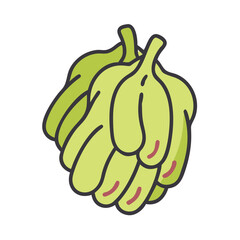 fruit buddha s hand icon, fruits vector icon - simple vector illustration of a fruit buddha s hand, in a simple and clean style, suitable for food and health themes. fruits flat illustration.