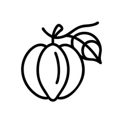 gooseberry icon, fruits vector icon - simple vector illustration of a gooseberry, in a simple and clean style, suitable for food and health themes. fruits flat illustration.