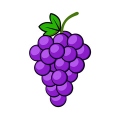 grape icon, fruits vector icon - simple vector illustration of a grape, in a simple and clean style, suitable for food and health themes. fruits flat illustration.