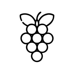 grape icon, fruits vector icon - simple vector illustration of a grape, in a simple and clean style, suitable for food and health themes. fruits flat illustration.