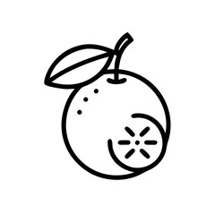 grapefruit icon, fruits vector icon - simple vector illustration of a grapefruit, in a simple and clean style, suitable for food and health themes. fruits flat illustration.