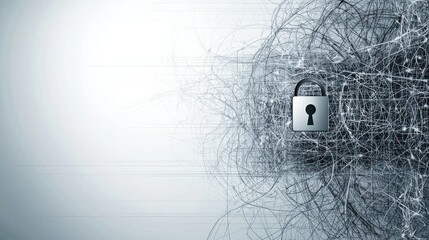 Explore the security of interconnected networks through visual representation of a central lock