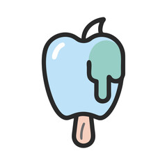 ice apple icon, fruits vector icon - simple vector illustration of a ice apple, in a simple and clean style, suitable for food and health themes. fruits flat illustration.