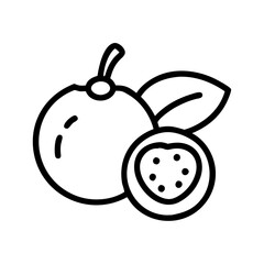 jabuticaba icon, fruits vector icon - simple vector illustration of a jabuticaba, in a simple and clean style, suitable for food and health themes. fruits flat illustration.