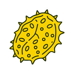 kiwano  horned melon  icon, fruits vector icon - simple vector illustration of a kiwano  horned melon , in a simple and clean style, suitable for food and health themes. fruits flat illustration.