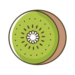 kiwi icon, fruits vector icon - simple vector illustration of a kiwi, in a simple and clean style, suitable for food and health themes. fruits flat illustration.