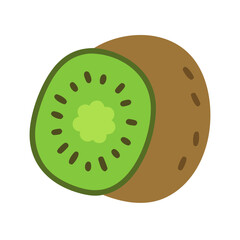 kiwi icon, fruits vector icon - simple vector illustration of a kiwi, in a simple and clean style, suitable for food and health themes. fruits flat illustration.