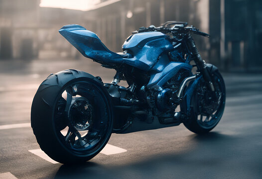 object olated ready blac futuristic design kand clear sports blue retouch background motorcycle
