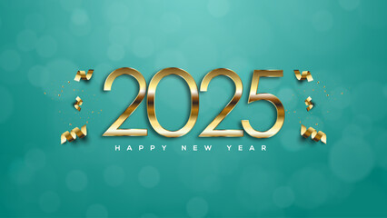 Naklejka premium Happy New Year 2025