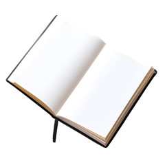 Open notebook, white isolate background