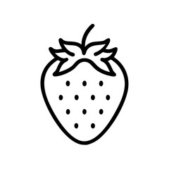 strawberry icon, fruits vector icon - simple vector illustration of a strawberry, in a simple and clean style, suitable for food and health themes. fruits flat illustration.