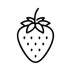strawberry icon, fruits vector icon - simple vector illustration of a strawberry, in a simple and clean style, suitable for food and health themes. fruits flat illustration.