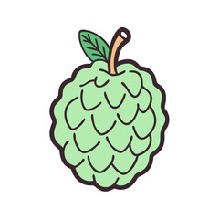 sugar apple icon, fruits vector icon - simple vector illustration of a sugar apple, in a simple and clean style, suitable for food and health themes. fruits flat illustration.