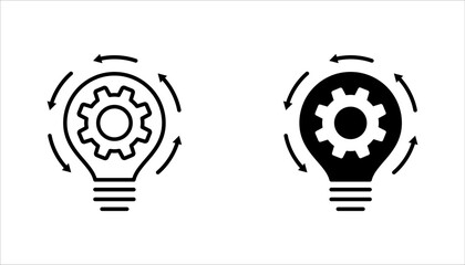 Idea generation linear icon set. Process of creation brilliant concepts. vector illustration on white background