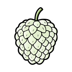 sugar apple icon, fruits vector icon - simple vector illustration of a sugar apple, in a simple and clean style, suitable for food and health themes. fruits flat illustration.