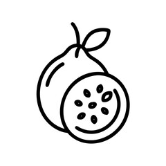 passion fruit icon, fruits vector icon - simple vector illustration of a passion fruit, in a simple and clean style, suitable for food and health themes. fruits flat illustration.