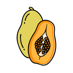 pawpaw icon, fruits vector icon - simple vector illustration of a pawpaw, in a simple and clean style, suitable for food and health themes. fruits flat illustration.