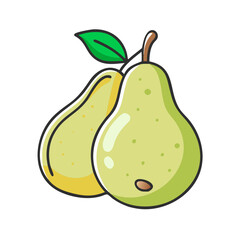 pear icon, fruits vector icon - simple vector illustration of a pear, in a simple and clean style, suitable for food and health themes. fruits flat illustration.