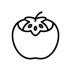 persimmon icon, fruits vector icon - simple vector illustration of a persimmon, in a simple and clean style, suitable for food and health themes. fruits flat illustration.