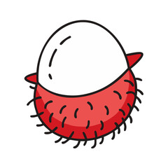 rambutan icon, fruits vector icon - simple vector illustration of a rambutan, in a simple and clean style, suitable for food and health themes. fruits flat illustration.