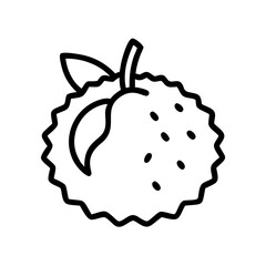 rambutan icon, fruits vector icon - simple vector illustration of a rambutan, in a simple and clean style, suitable for food and health themes. fruits flat illustration.