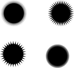 Fototapeta premium Wavy edge circle sticker. Star burst shape tags for price.