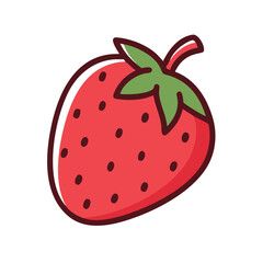 strawberry icon, fruits vector icon - simple vector illustration of a strawberry, in a simple and clean style, suitable for food and health themes. fruits flat illustration.