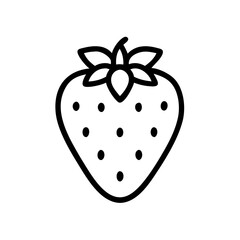 strawberry icon, fruits vector icon - simple vector illustration of a strawberry, in a simple and clean style, suitable for food and health themes. fruits flat illustration.