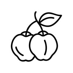 surinam cherry icon, fruits vector icon - simple vector illustration of a surinam cherry, in a simple and clean style, suitable for food and health themes. fruits flat illustration.