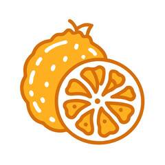 ugli fruit icon, fruits vector icon - simple vector illustration of a ugli fruit, in a simple and clean style, suitable for food and health themes. fruits flat illustration.
