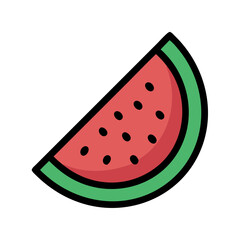 watermelon icon, fruits vector icon - simple vector illustration of a watermelon, in a simple and clean style, suitable for food and health themes. fruits flat illustration.