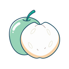 white sapote icon, fruits vector icon - simple vector illustration of a white sapote, in a simple and clean style, suitable for food and health themes. fruits flat illustration.