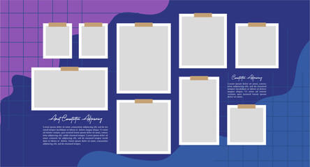 Pictures or photos frame collage layout abstract photo frames and digital photo wall template