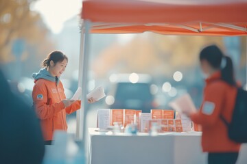 Community Road Safety Event Volunteers Promoting Safe Driving Practices