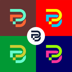 Modern DP or PD logo. Suitable for property business logo.