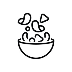 Black line icon for snacks