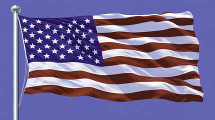Fototapeta premium American flag waving proudly against blue sky background