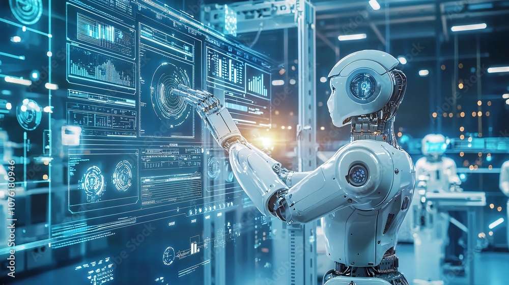 Poster Explore the future how a state-of-the-art smart factory automates manufacturing processes with cutting-edge technology