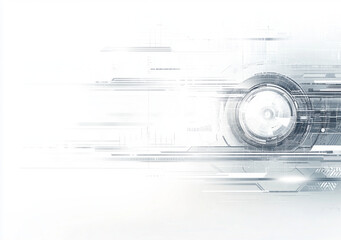 Obraz premium Abstract technology background with digital globe and futuristic elements