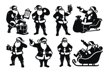 Santa Claus man silhouette vector