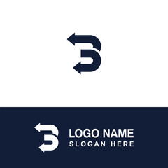 Fototapeta premium B logo vector design with arrow concept.