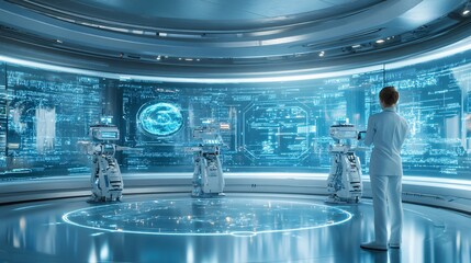 Futuristic Underwater Research Facility with Scientists