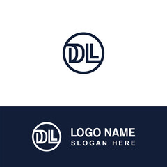DL logo initials template with circle.