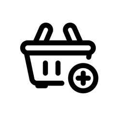 Add to Basket Line Icon. Single icon, line vector icon
