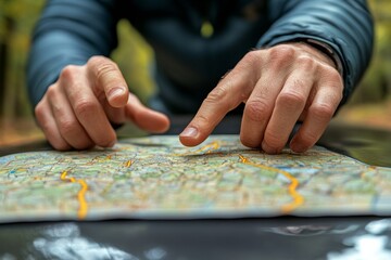 Go For a Ride Day Exploring Road Trip Routes with Map - Adventure and Travel Concept for Thanksgiving and New Year