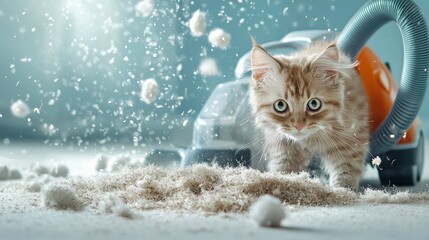 Effortlessly empty your vacuum cleaner filled with cat hair for a high-fidelity clean experience