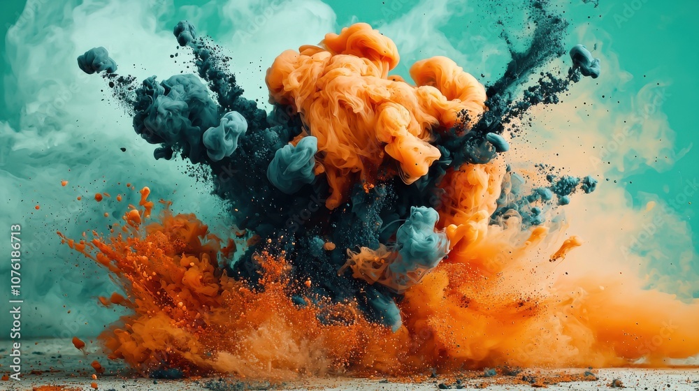 Poster witness the mesmerizing dance of ink swirling in water creating stunning abstract shapes in high fid