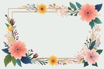 Obraz premium white flower frame, floral design, flower border